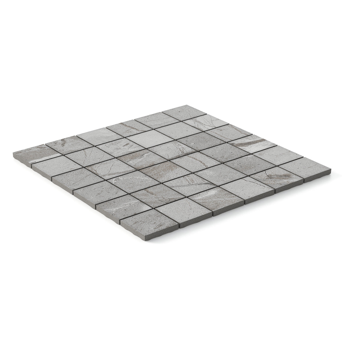 Declan 2 x 2 Matte Porcelain Mosaic Tile in Grey