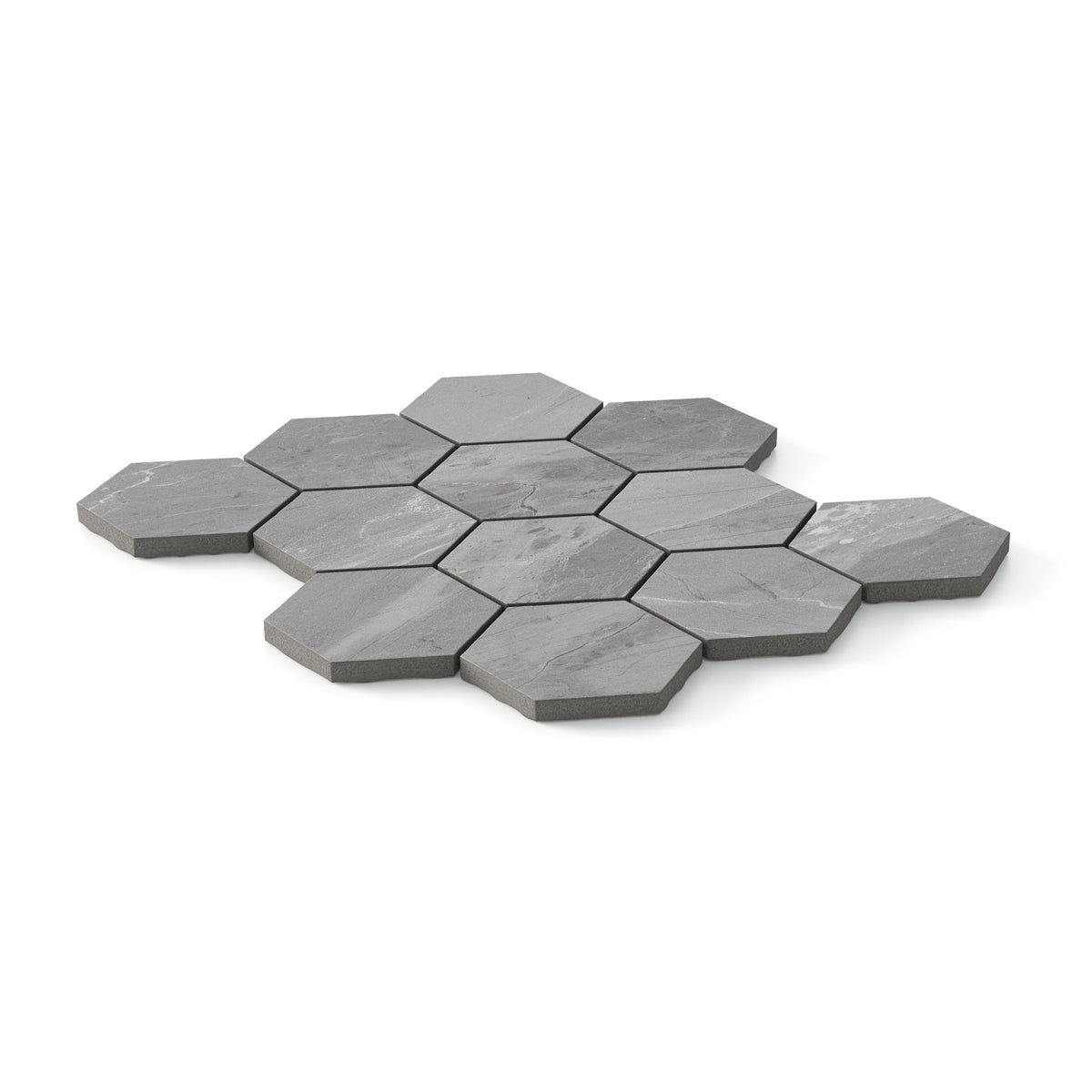 Declan 3 x 3 Matte Porcelain Hexagon Mosaic Tile in Iron