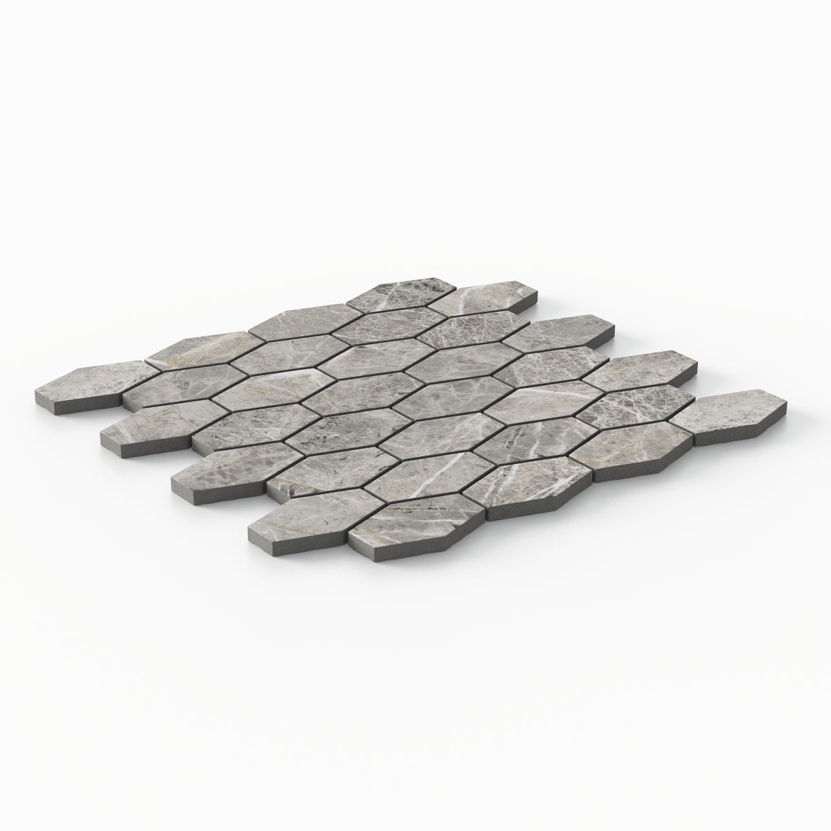 Chantel 12 x 11 Matte Porcelain Hexagon Mosaic Tile in Imperial