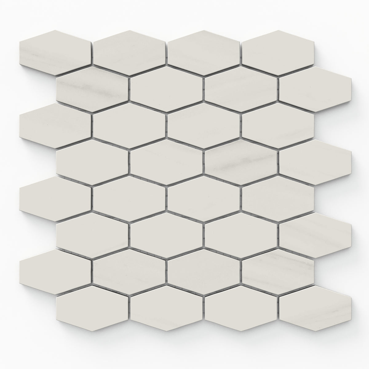 Chantel 12 x 11 Matte Porcelain Hexagon Mosaic Tile in Dolomite
