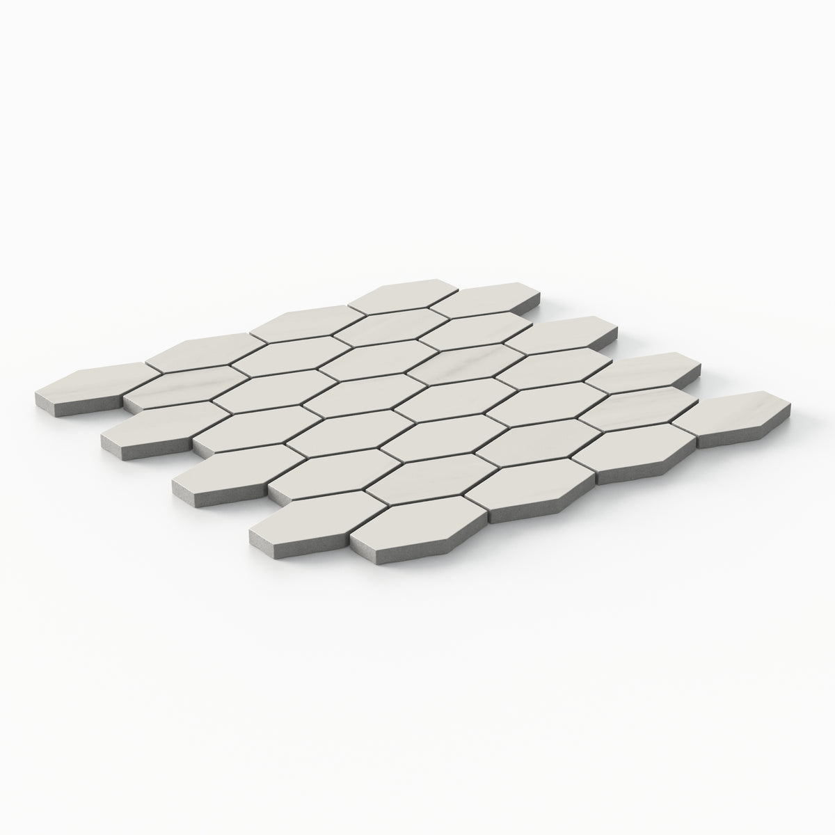 Chantel 12 x 11 Matte Porcelain Hexagon Mosaic Tile in Dolomite