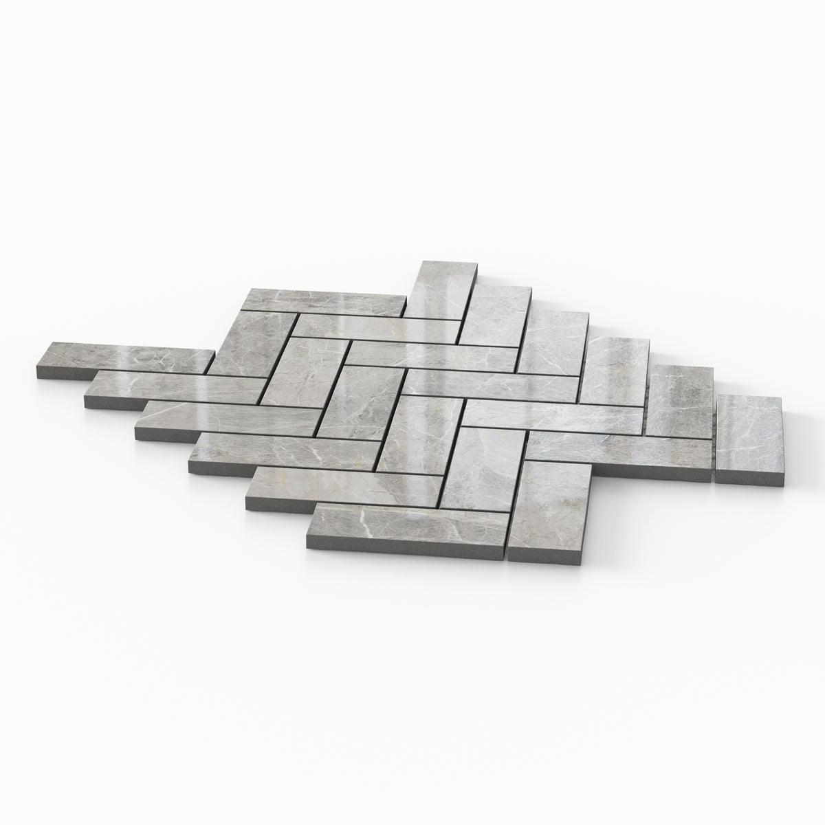 Chantel 12 x 15 Polished Porcelain Herringbone Mosaic Tile in Imperial