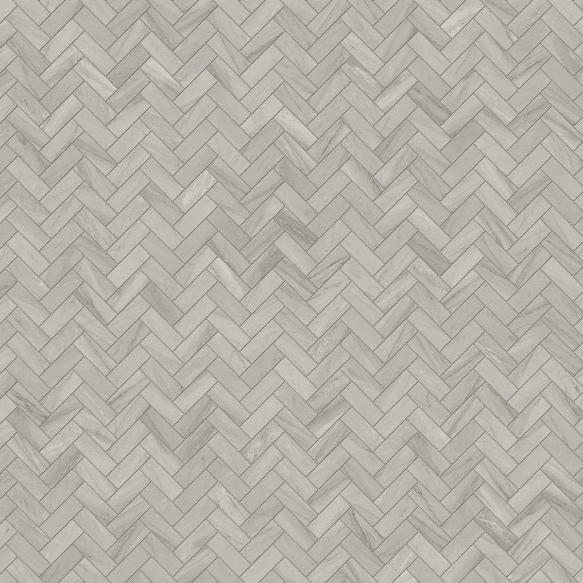 Chantel 12 x 15 Polished Porcelain Herringbone Mosaic Tile in Alaska Grey