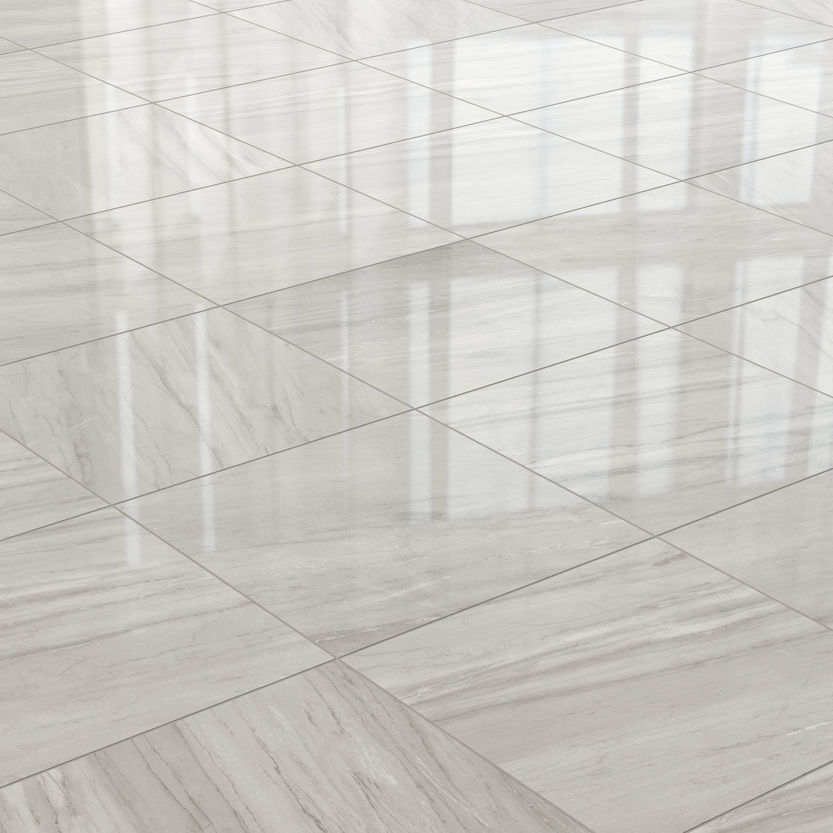 Chantel 24 x 24 Polished Porcelain Tile in Alaska Grey