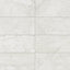 Matte Carrara Bianco porcelain marble look tile in 12x24 format, featuring light grey veining on a bright white base for a classic, versatile design.