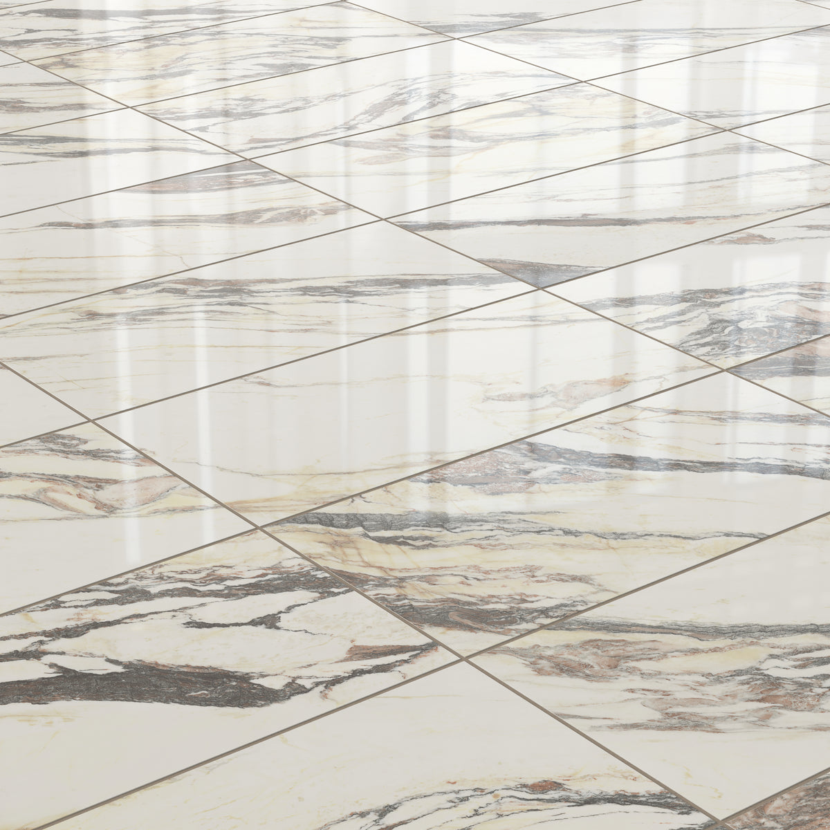 Aniston 12 x 24 Polished Porcelain Tile in Calacatta Viola