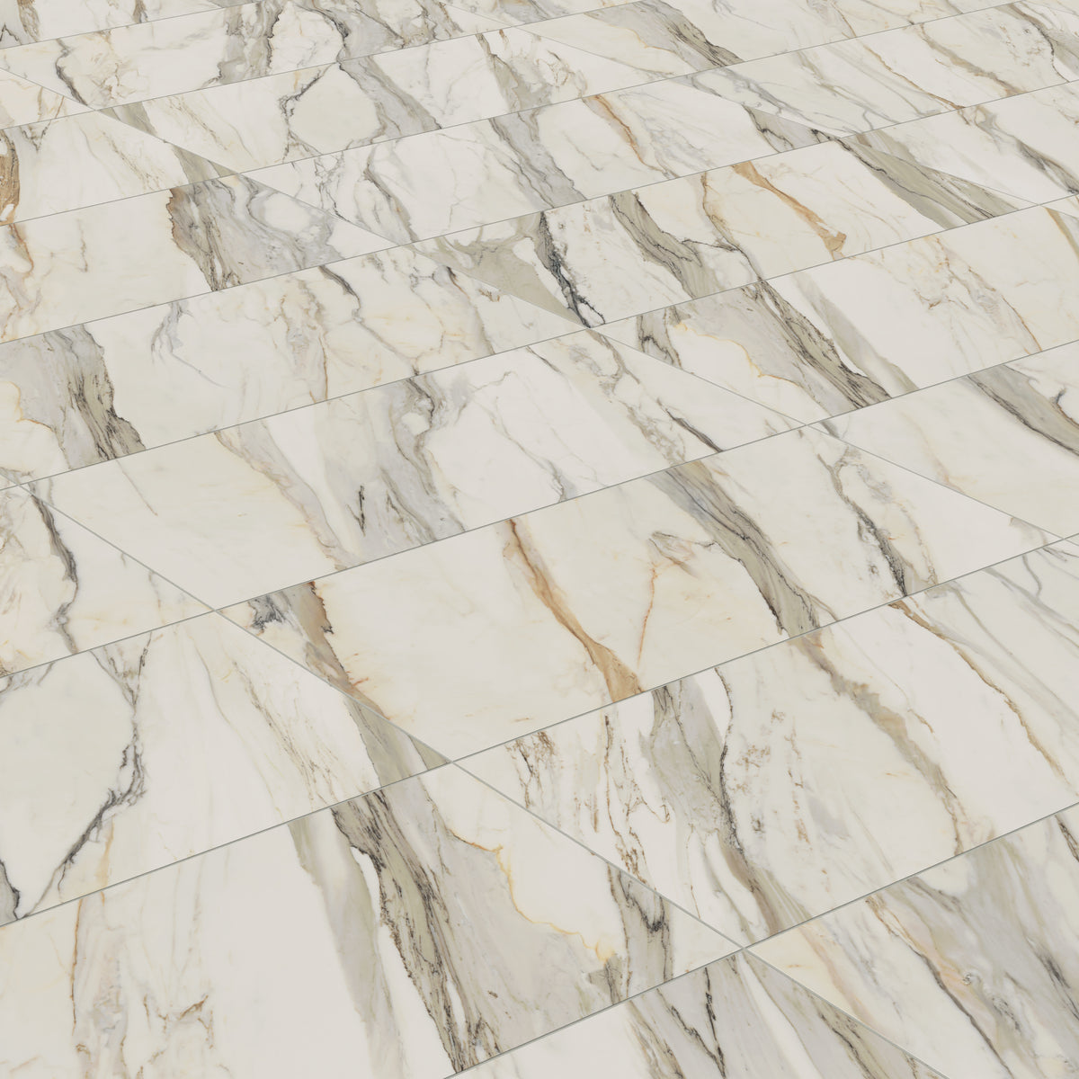 Aniston 24 x 48 Matte Porcelain Tile in Calacatta Cremo