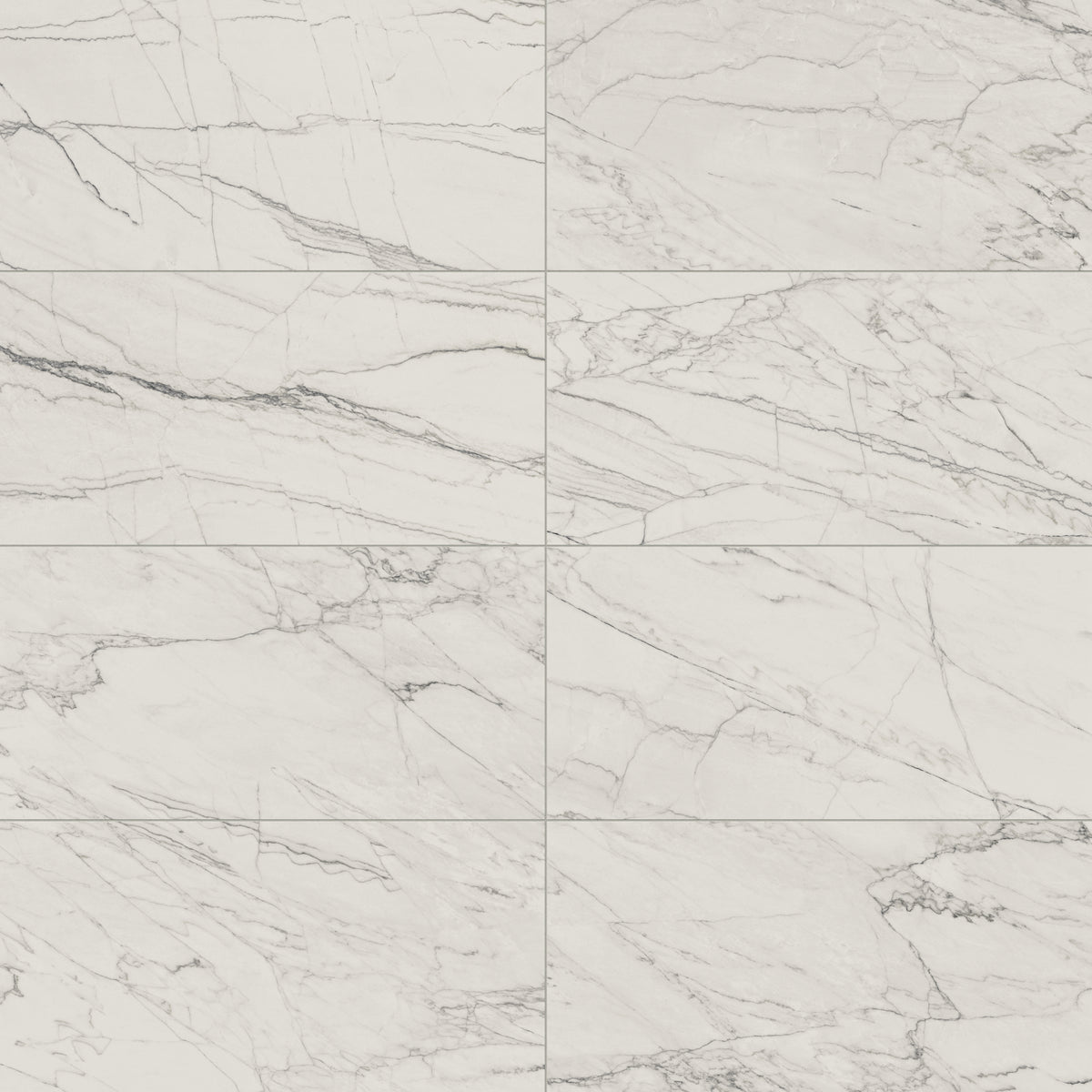 Aniston 24 x 48 Matte Porcelain Tile in Calacatta Quartzite