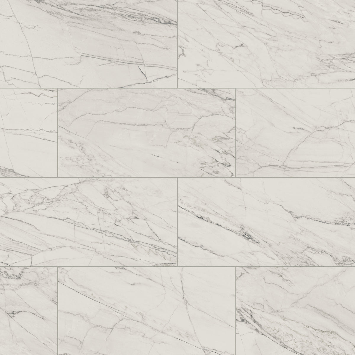 Aniston 24 x 48 Matte Porcelain Tile in Calacatta Quartzite