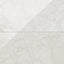 Polished Carrara Bianco marble look tiles with light grey veining on a crisp white surface, offering a classic and timeless look.