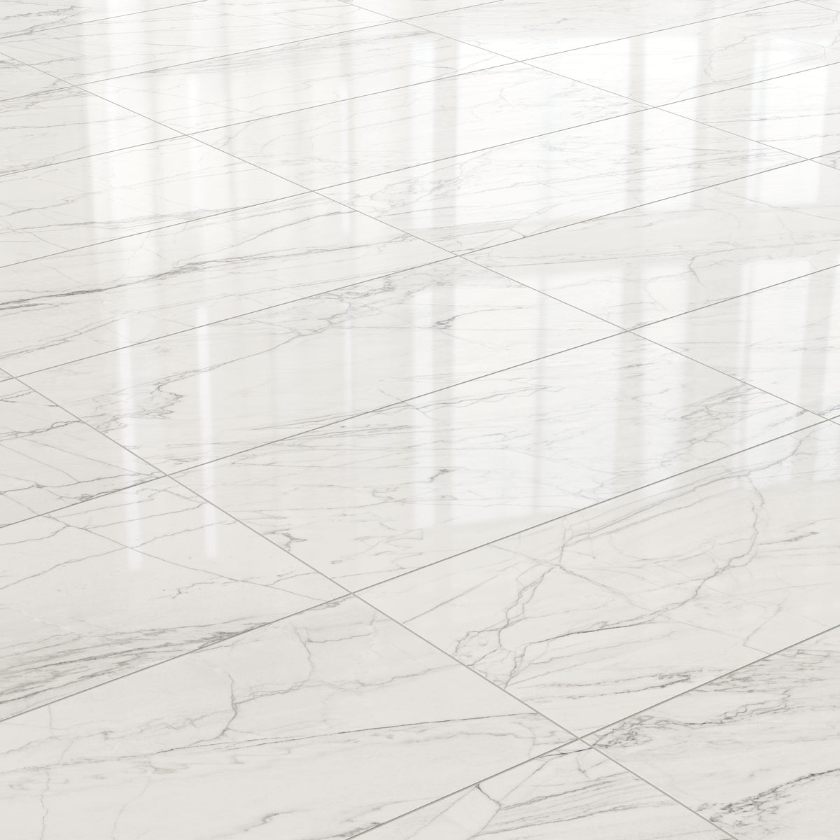 Aniston 24 x 48 Polished Porcelain Tile in Calacatta Quartzite