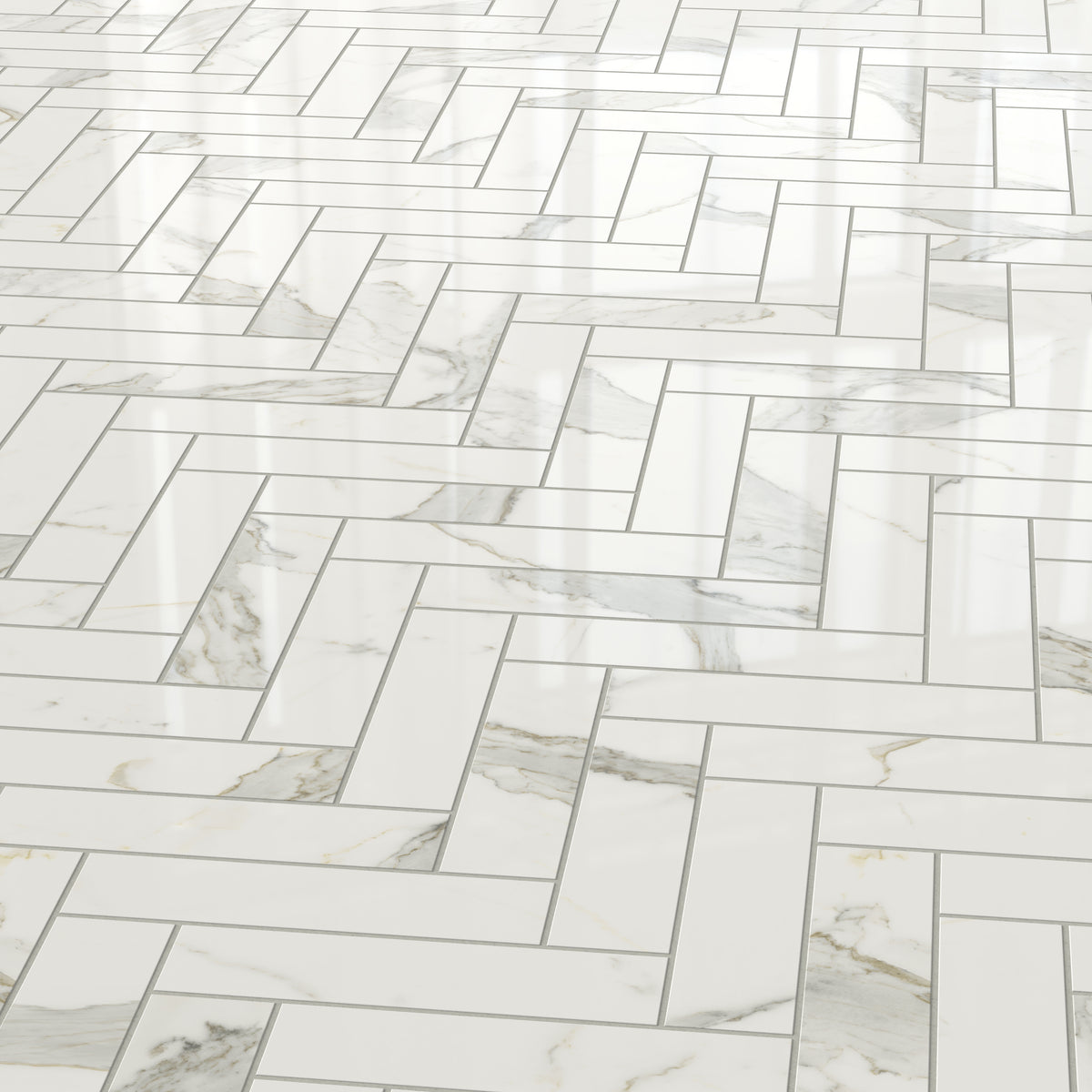 Aniston 3 x 12 Polished Porcelain Tile in Calacatta Top