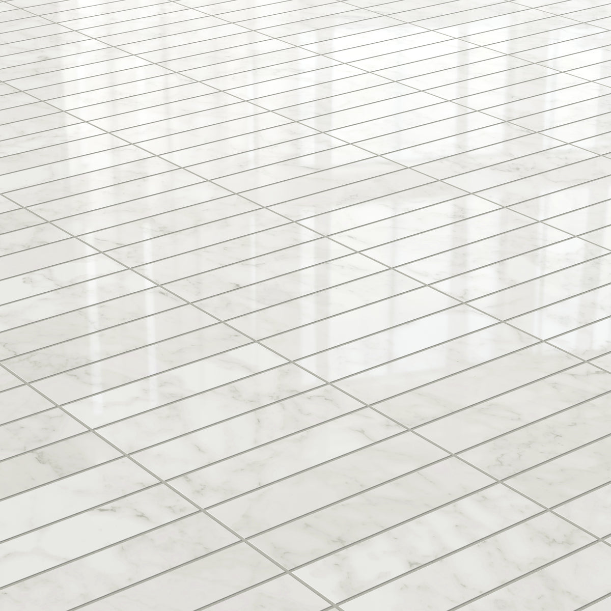 Aniston 3 x 12 Polished Porcelain Tile in Carrara Bianco