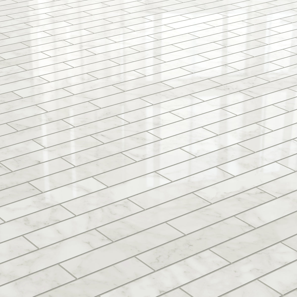 Aniston 3 x 12 Polished Porcelain Tile in Carrara Bianco