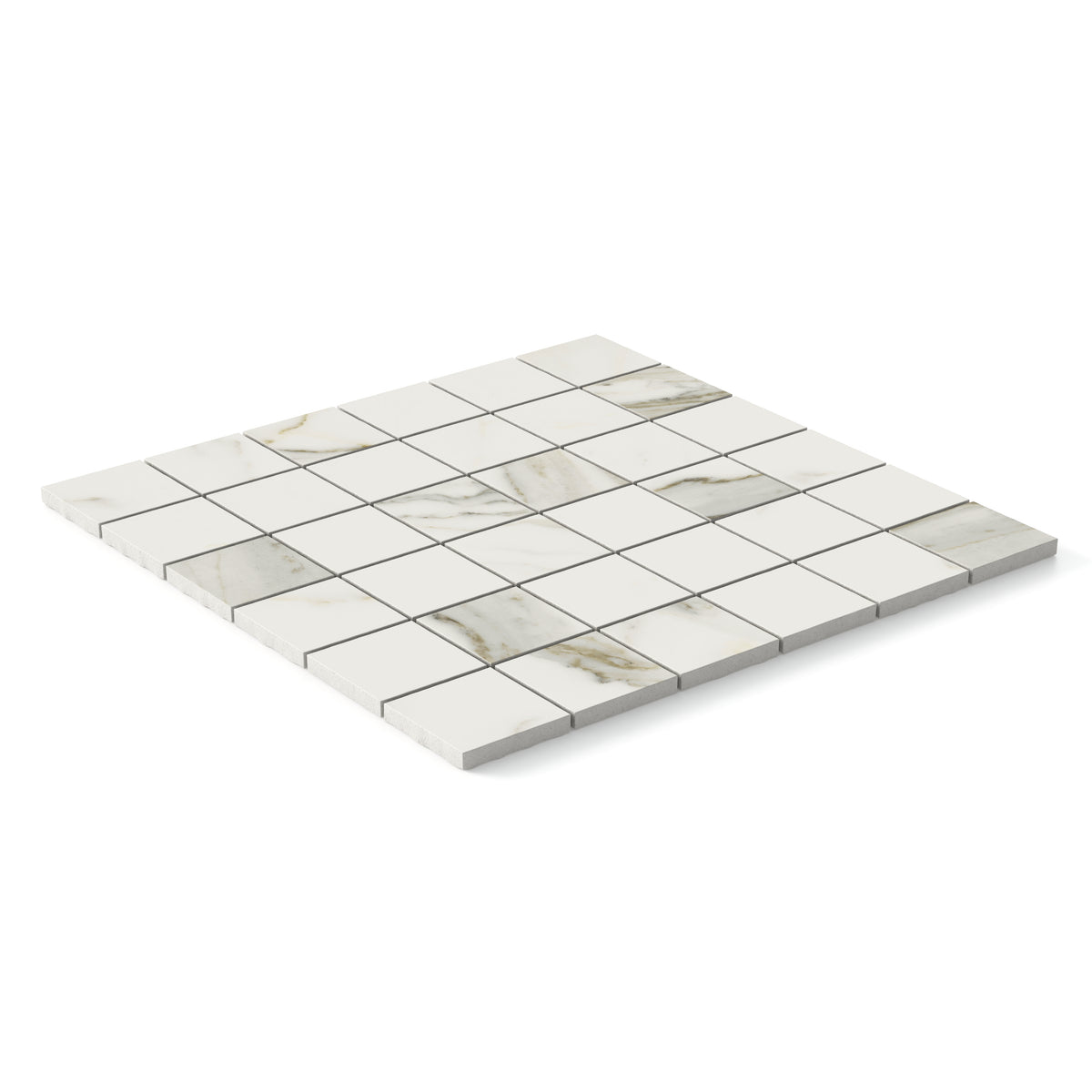 Aniston 2 x 2 Matte Porcelain Mosaic Tile in Calacatta Top