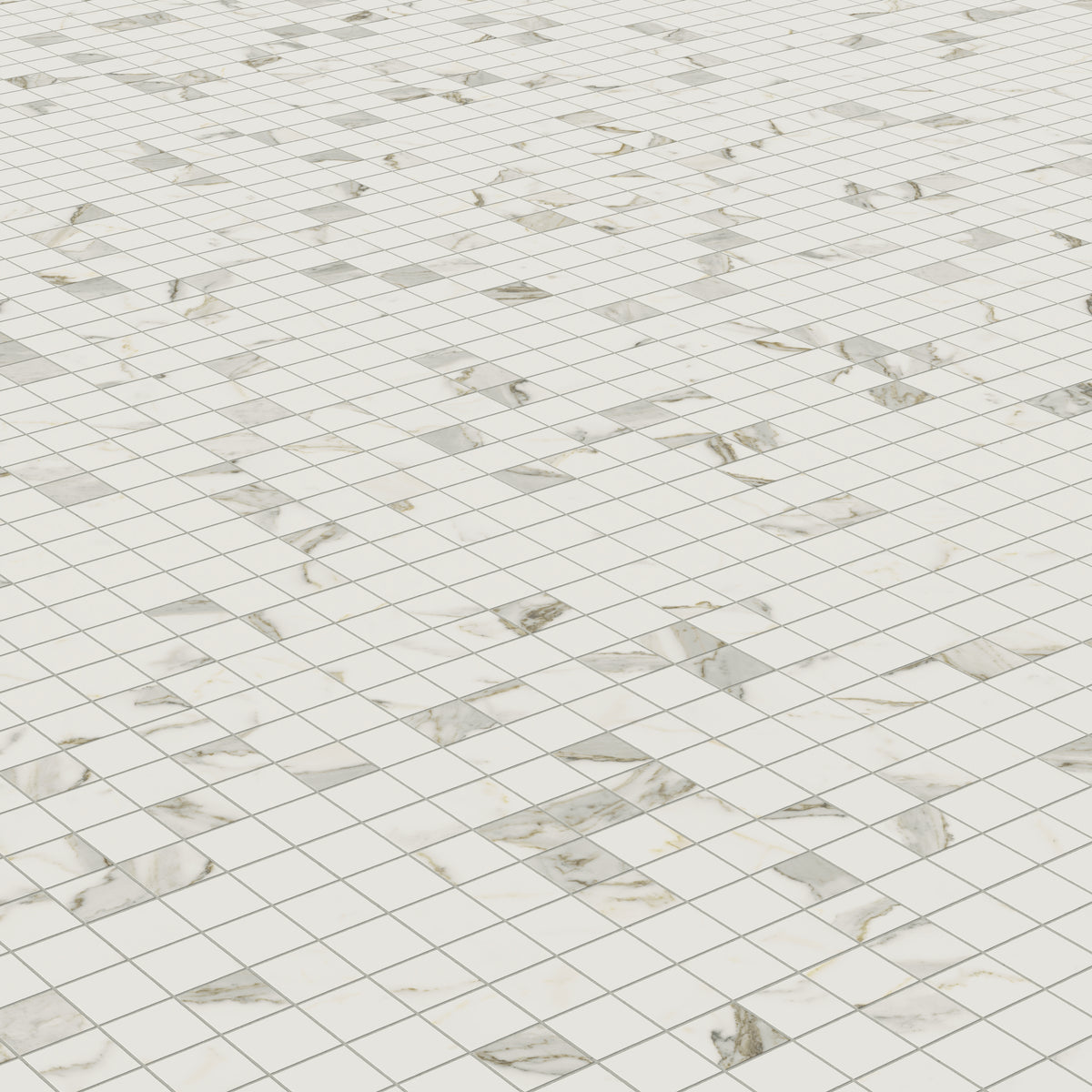 Aniston 2 x 2 Matte Porcelain Mosaic Tile in Calacatta Top