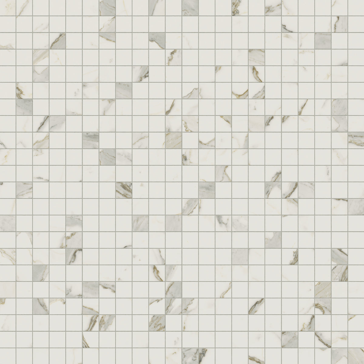 Aniston 2 x 2 Matte Porcelain Mosaic Tile in Calacatta Top
