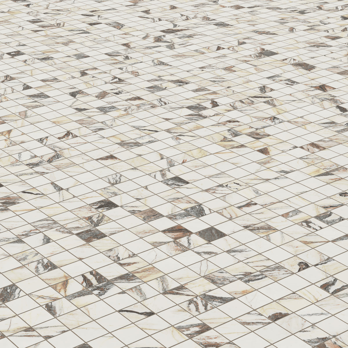 Aniston 2 x 2 Matte Porcelain Mosaic Tile in Calacatta Viola