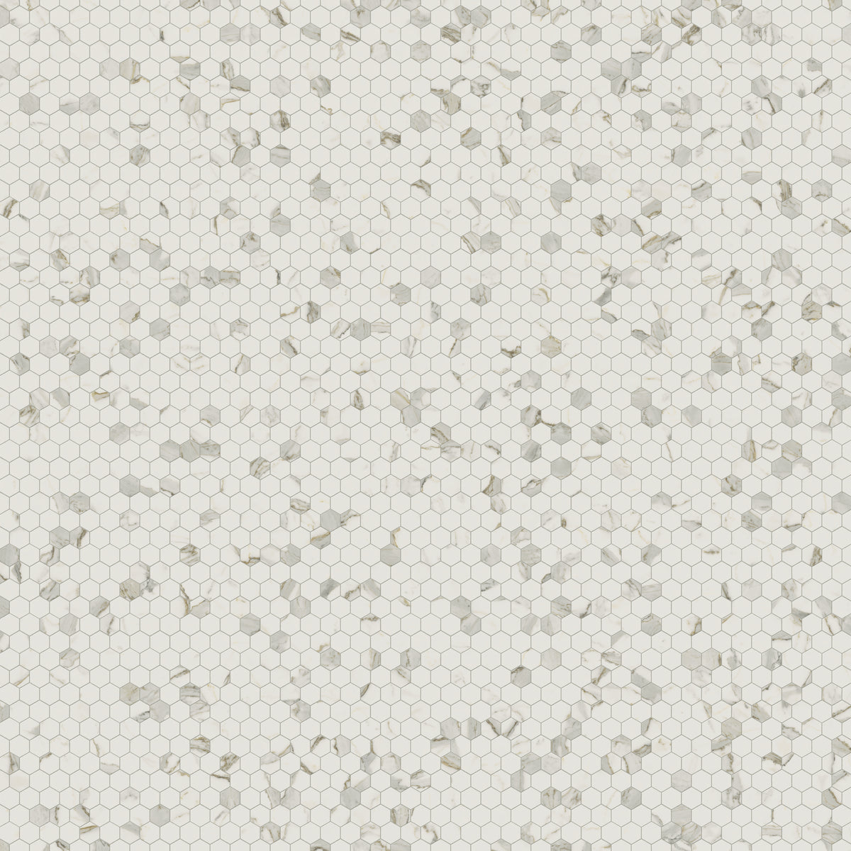 Aniston 2 x 2 Matte Porcelain Hexagon Mosaic Tile in Calacatta Top