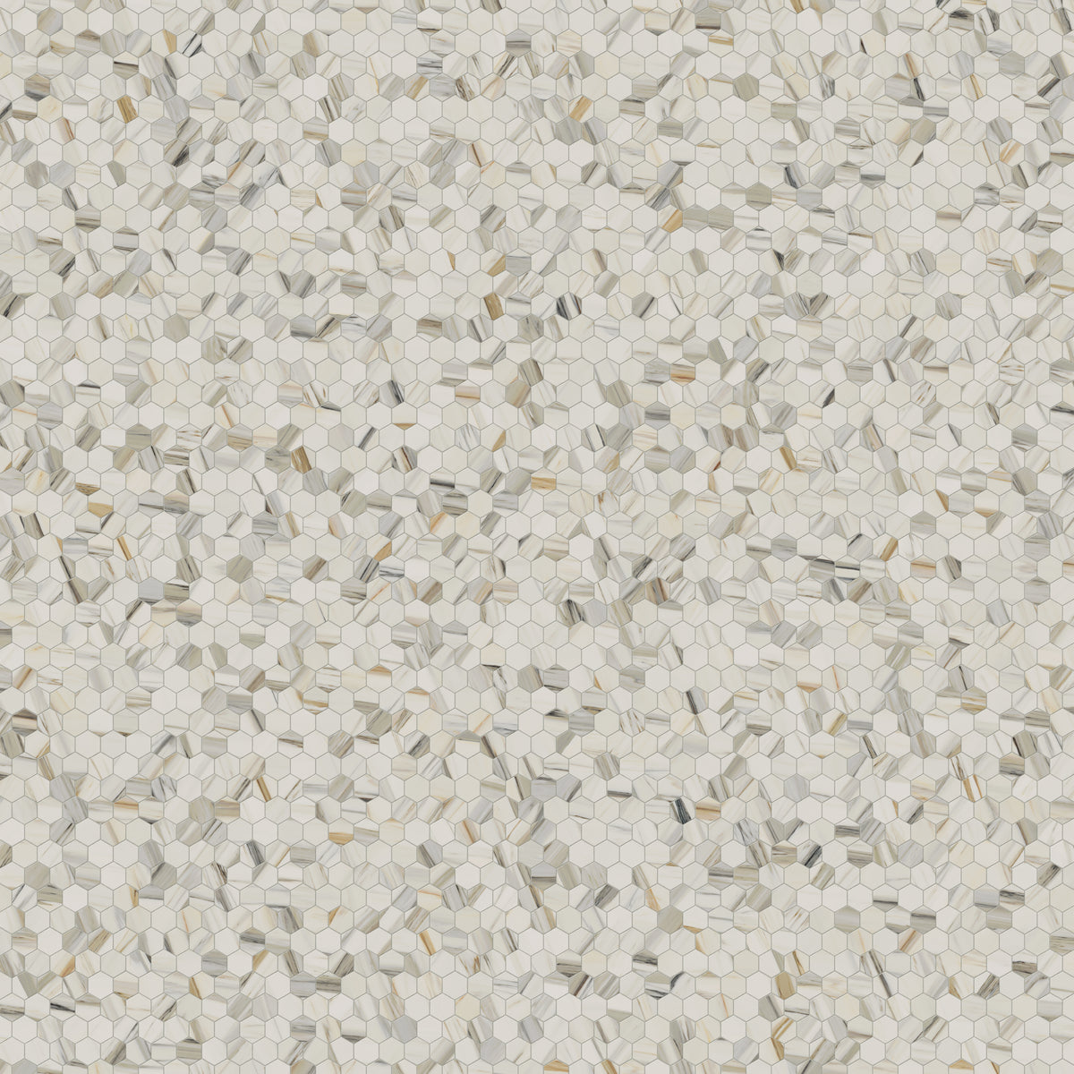 Aniston 2 x 2 Polished Porcelain Hexagon Mosaic Tile in Calacatta Cremo