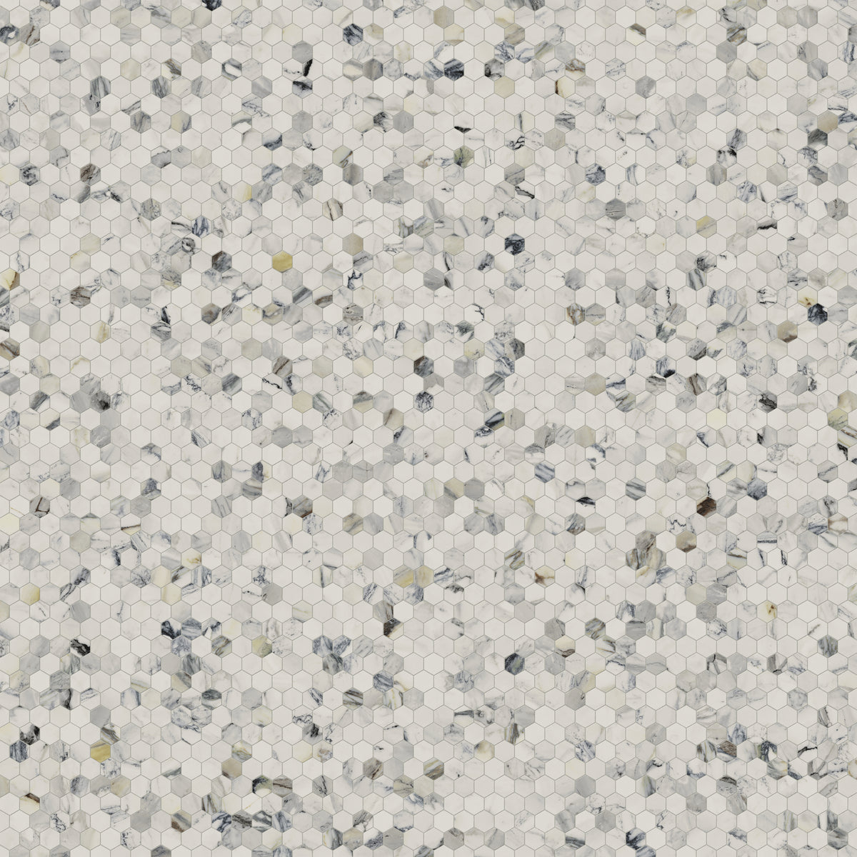Aniston 2 x 2 Polished Porcelain Hexagon Mosaic Tile in Calacatta Antico