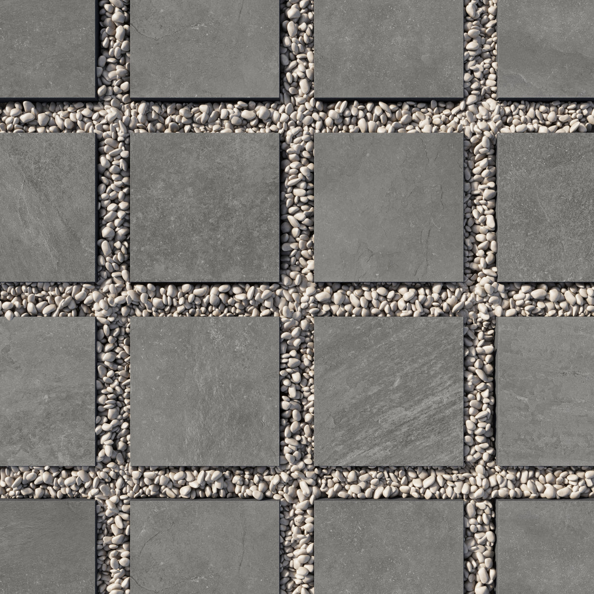 Wren 12 x 12 Grip Porcelain 2cm Paver Tile in Charcoal
