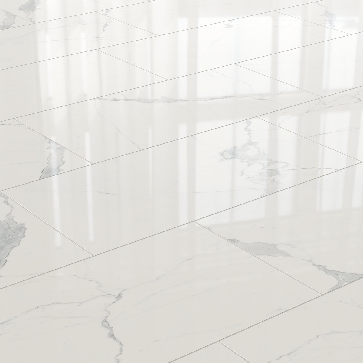 Leona 24 x 48 Polished Porcelain Tile in Calacatta