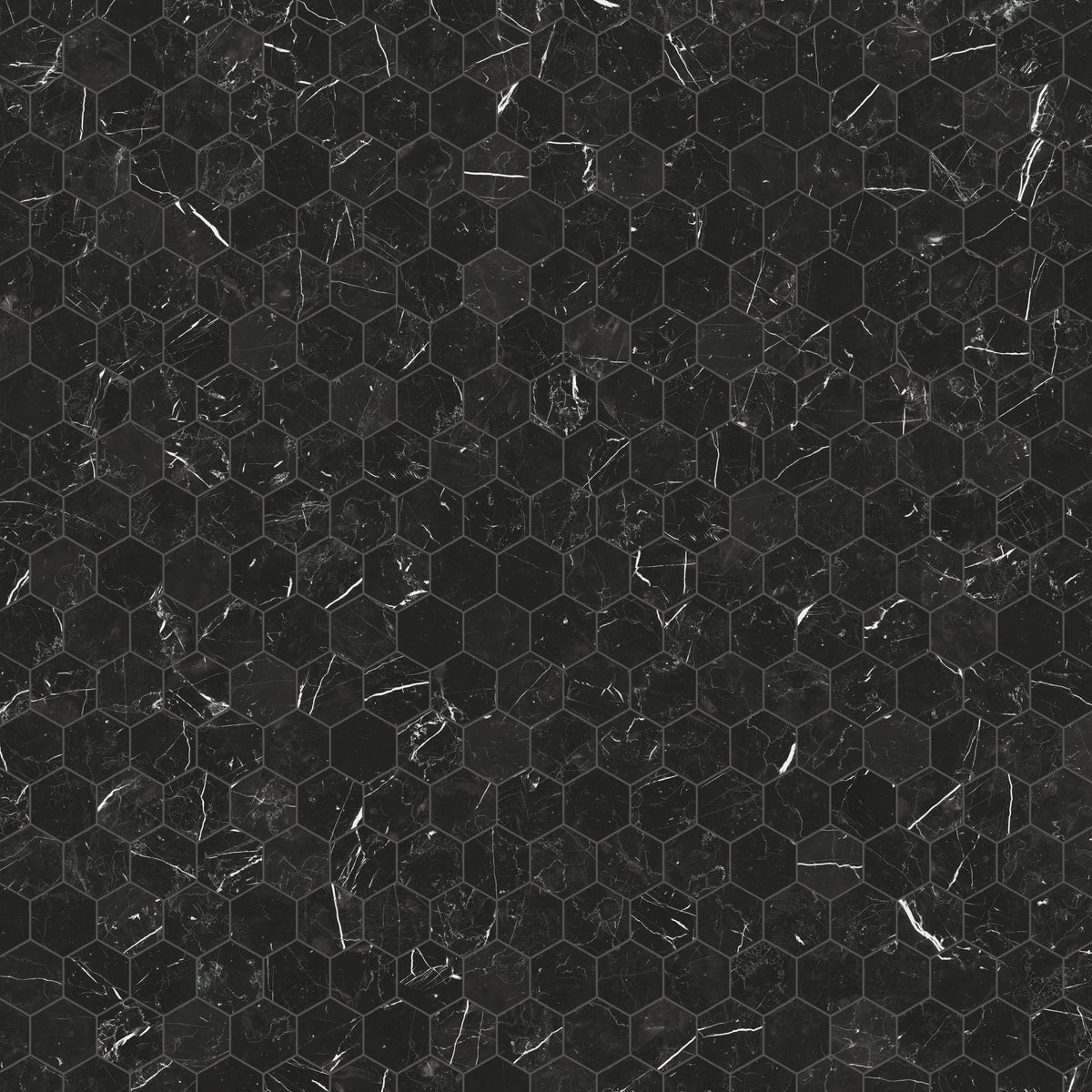 Leona 3 x 3 Polished Porcelain Hexagon Mosaic Tile in Nero Marquina