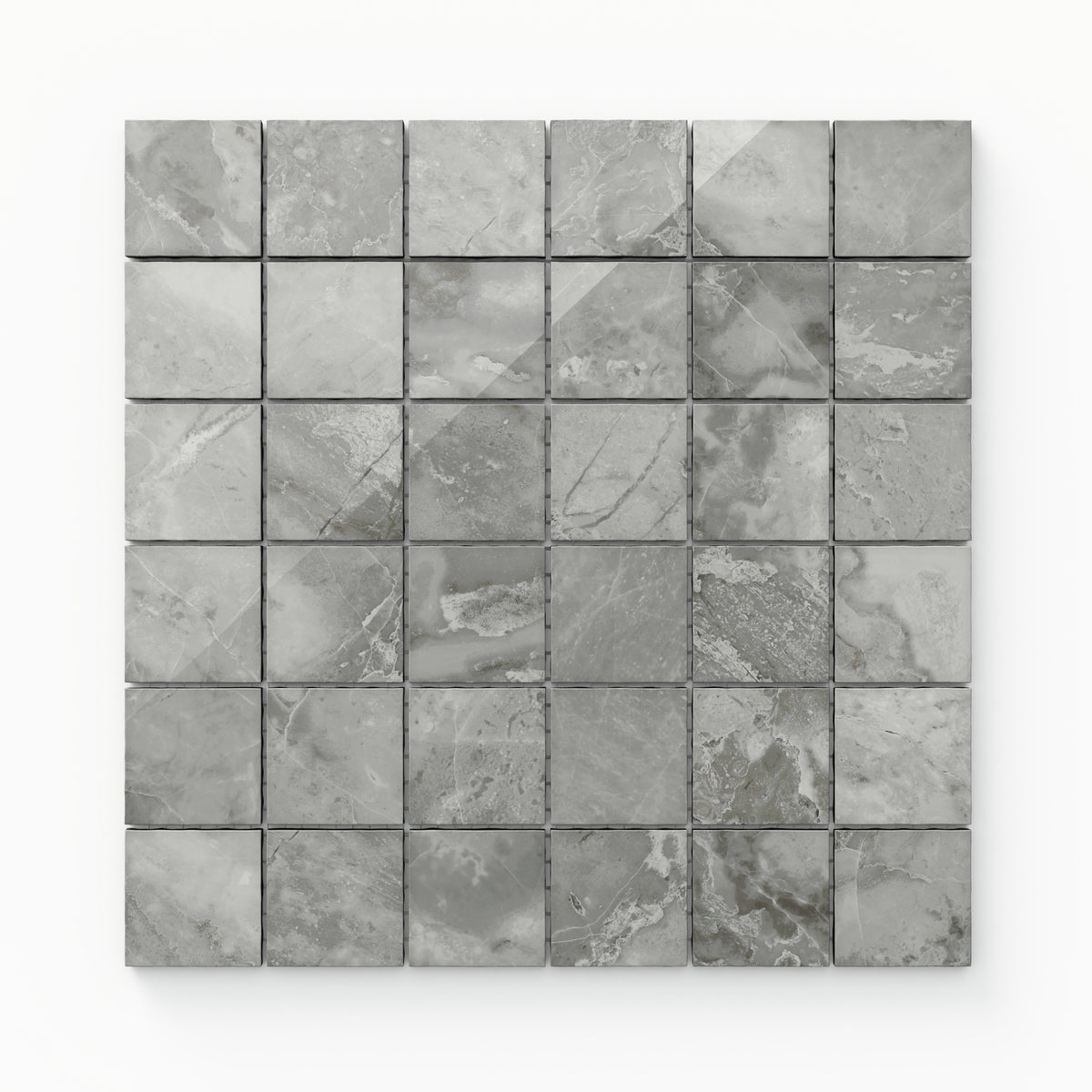 Blair 2 x 2 Polished Porcelain Mosaic Tile in Oniciata Grey