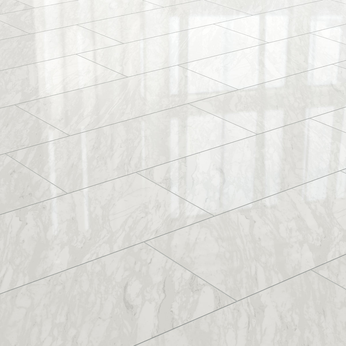 Blair 24 x 48 Polished Porcelain Tile in Volakas White