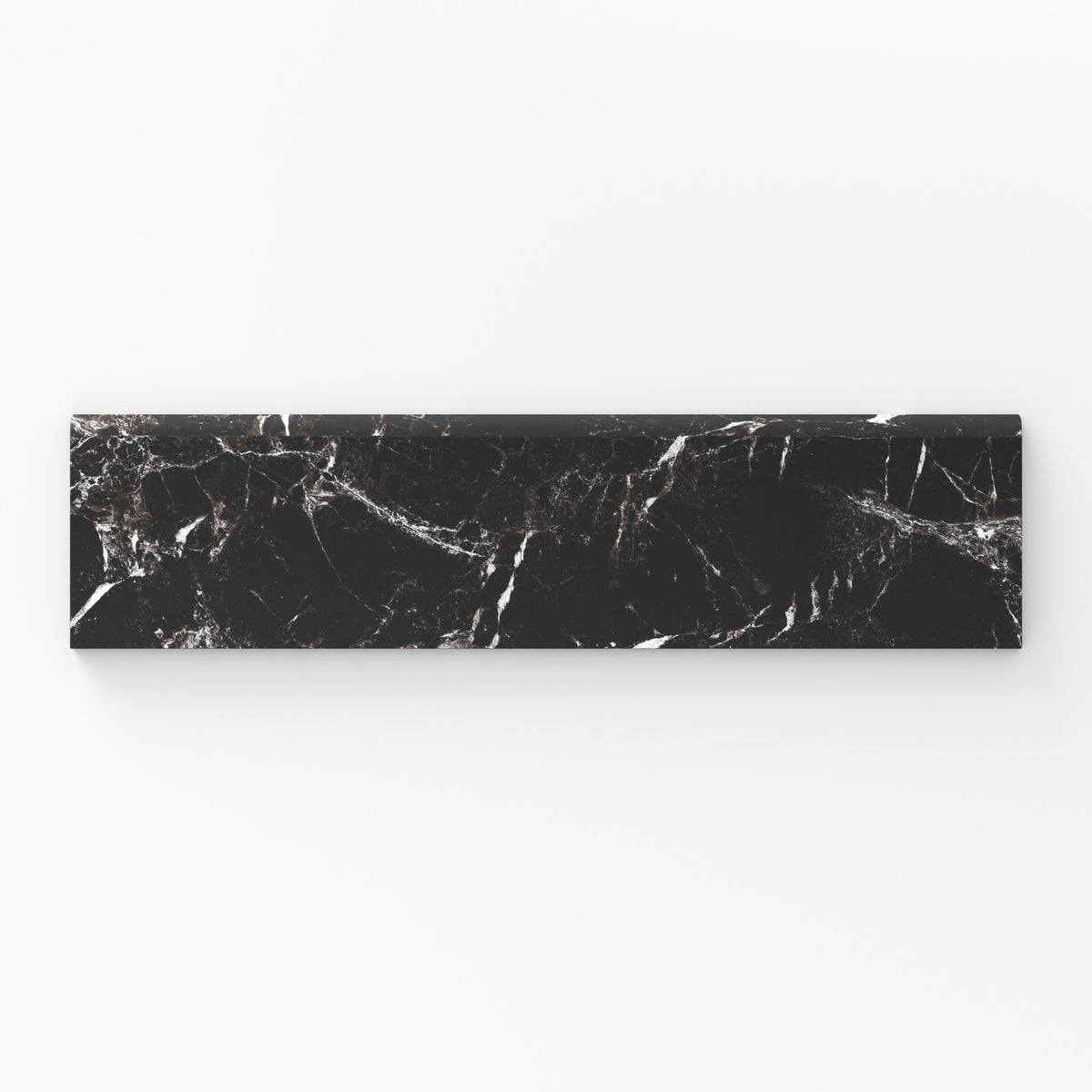 Blair 3 x 12 Matte Porcelain Bullnose Tile in Marmo Black