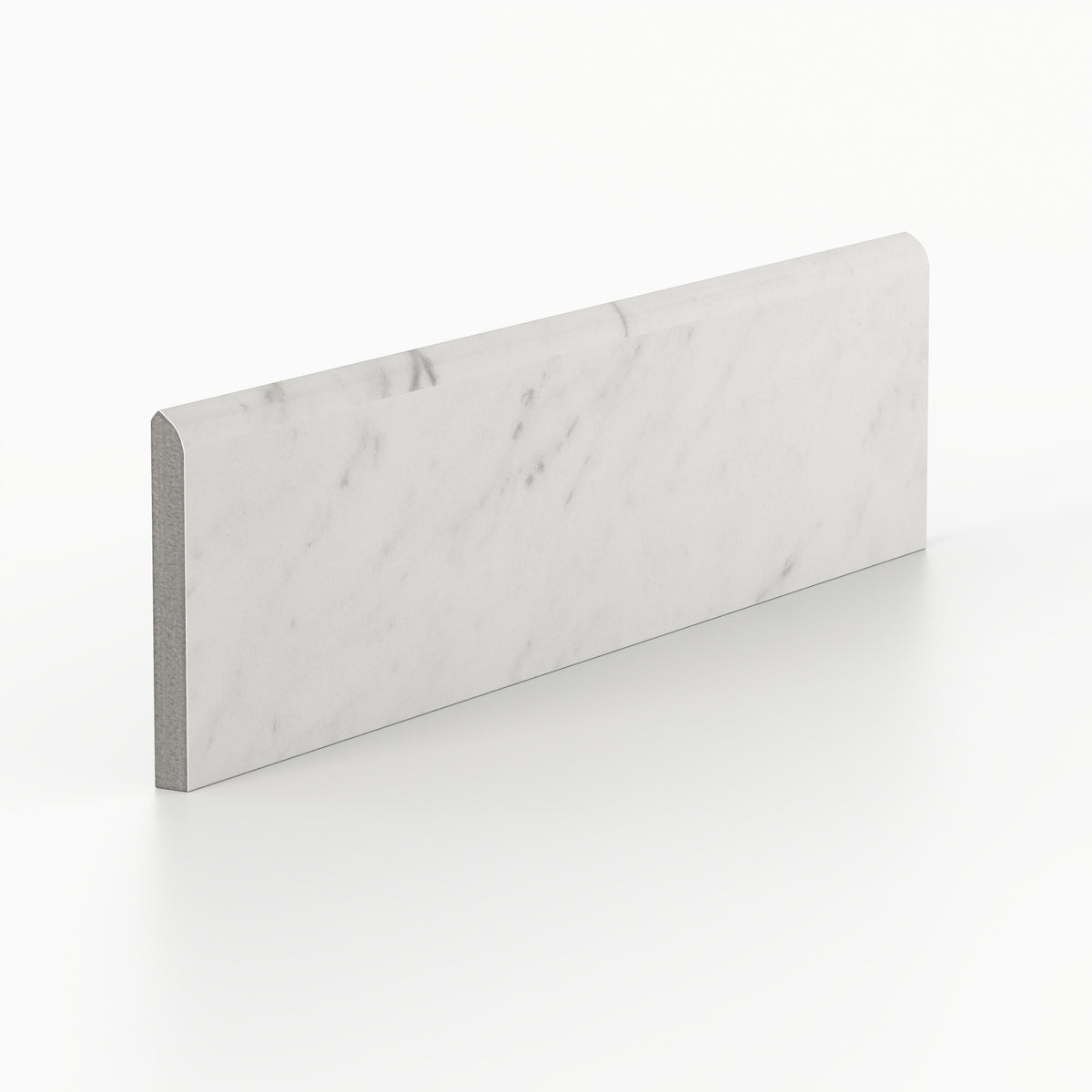 Blair 3 x 12 Polished Porcelain Bullnose Tile in White Carrara