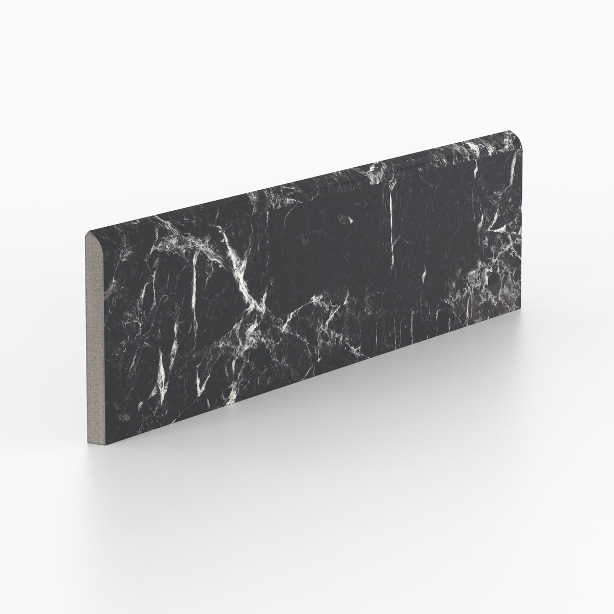 Blair 3 x 12 Polished Porcelain Bullnose Tile in Marmo Black