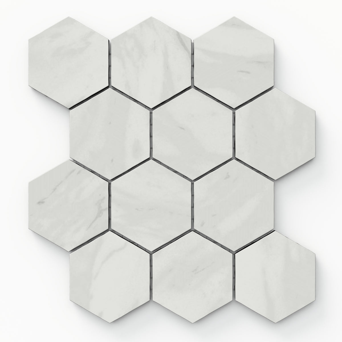 Blair 3 x 3 Matte Porcelain Hexagon Mosaic Tile in Volakas White