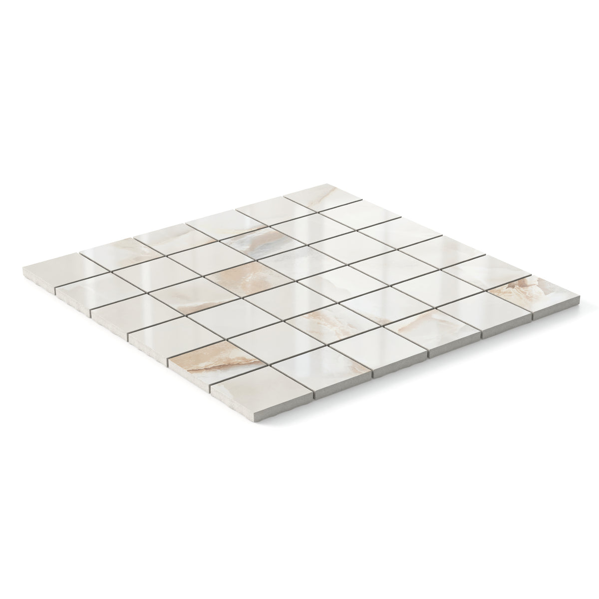 Astrid 2 x 2 Polished Porcelain Mosaic Tile in Alabaster