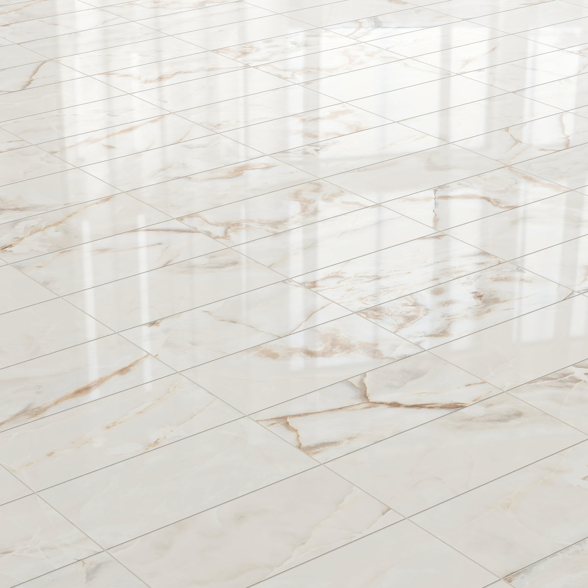 Astrid 12 x 24 Polished Porcelain Tile in Alabaster
