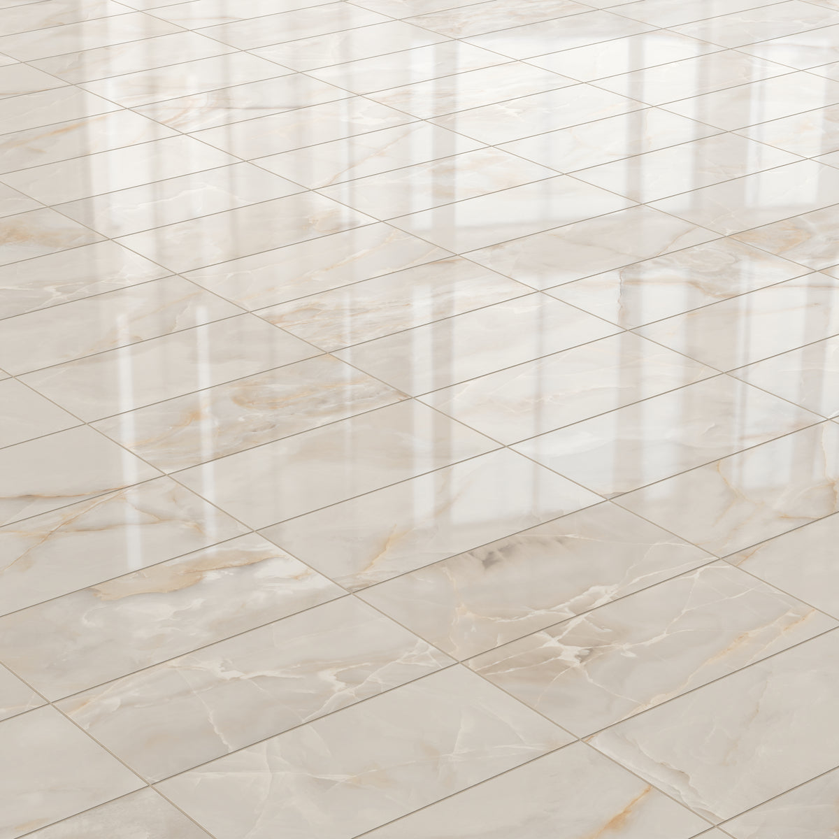 Astrid 12 x 24 Polished Porcelain Tile in Beige