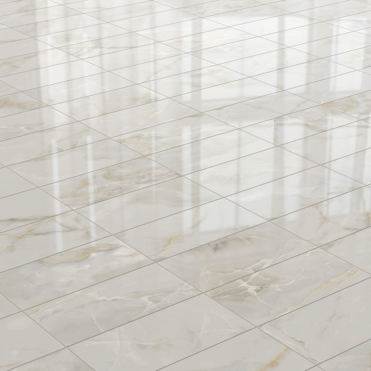 Astrid 12 x 24 Polished Porcelain Tile in Oyster