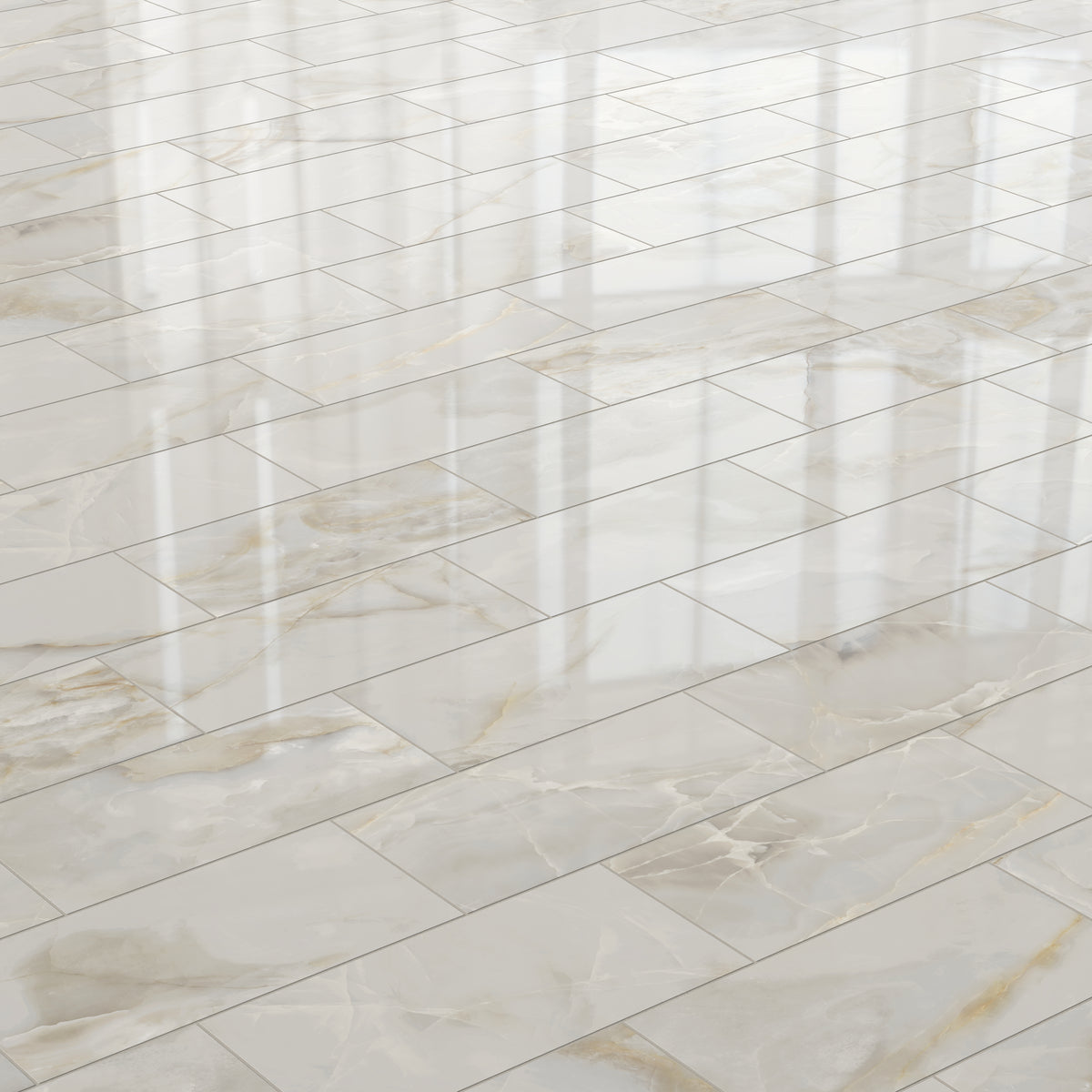 Astrid 12 x 24 Polished Porcelain Tile in Oyster