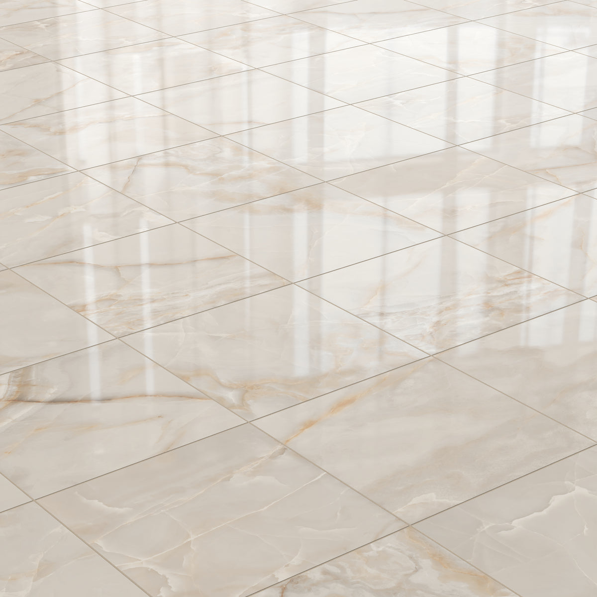 Astrid 24 x 24 Polished Porcelain Tile in Beige