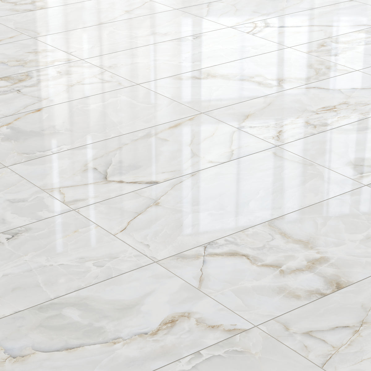 Astrid 24 x 48 Polished Porcelain Tile in Pearl