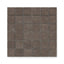 Deep espresso-toned 2x2 matte mosaic tiles with subtle textured detailing, ideal for creating rich and modern surfaces.