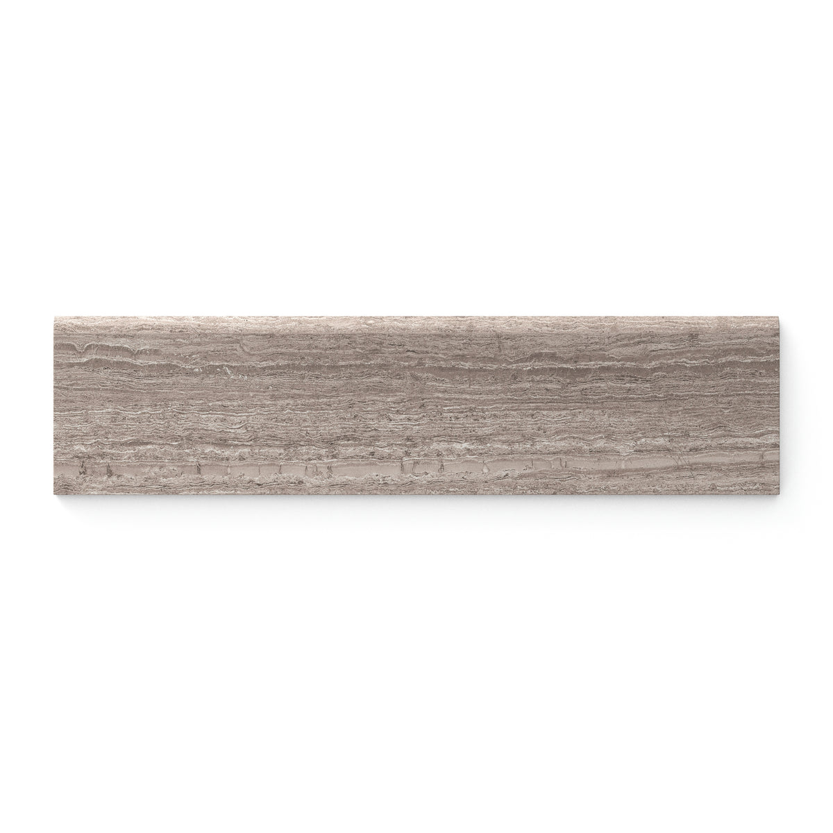 Hendrix Dune 3x12 Matte Bullnose tile with soft beige tones and a smooth bullnose edge, perfect for a seamless and stylish finish.