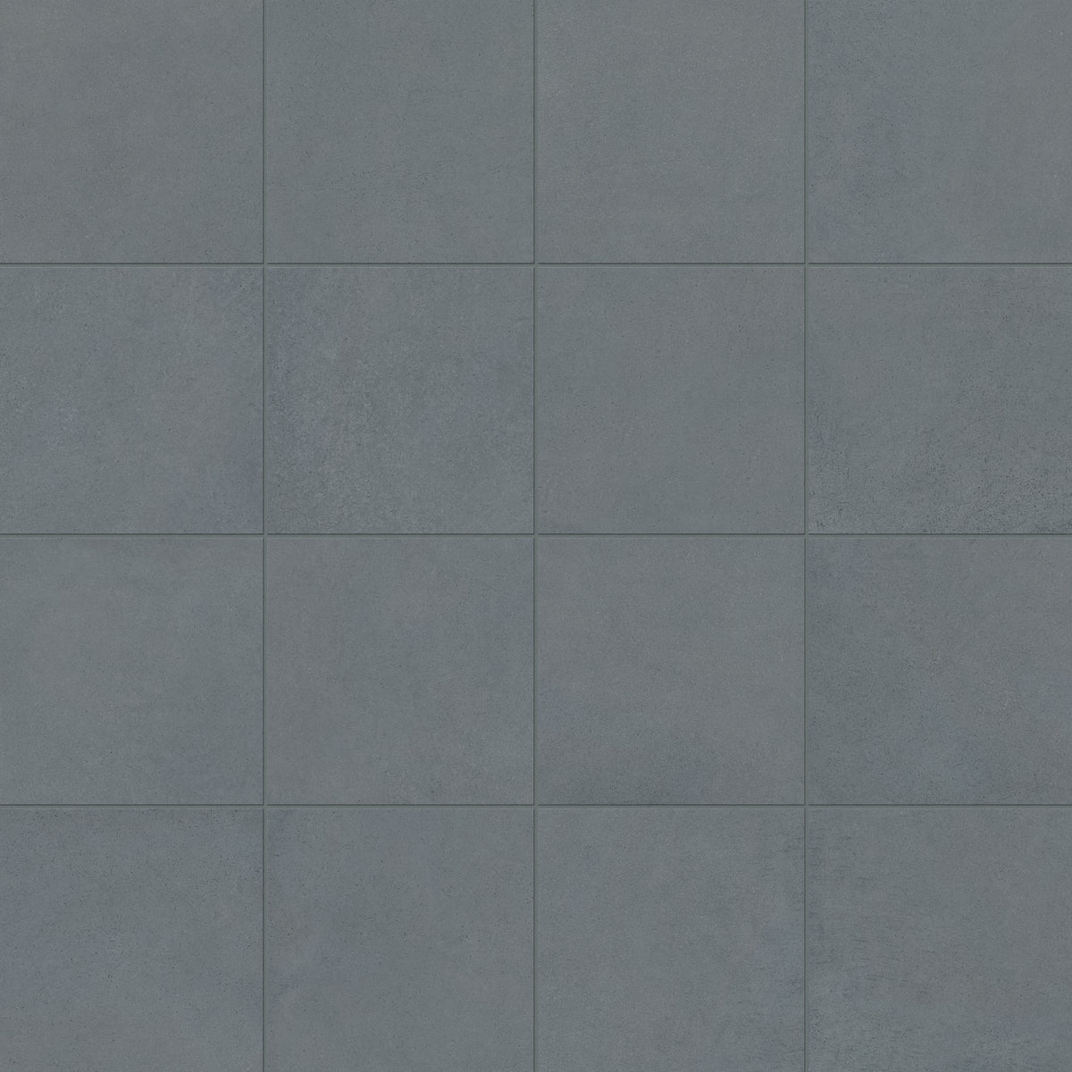 Palmer 12x12 matte porcelain tiles in ocean blue, offering a smooth finish and vibrant tone for versatile design use.