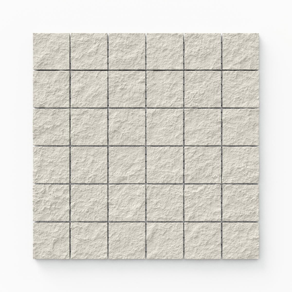 Palmer 2x2 matte porcelain mosaic tile in natural beige, showcasing a warm tone and grid-like pattern ideal for versatile designs.