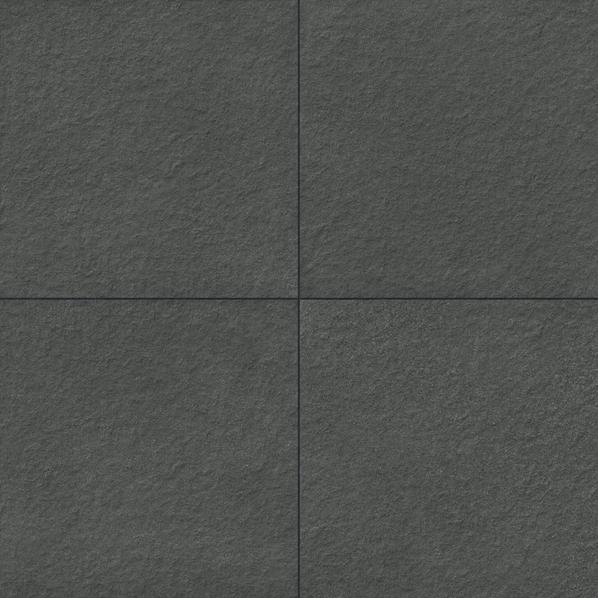 Palmer 24x24 raw porcelain tile in dark gray with a textured matte surface, perfect for modern interiors.