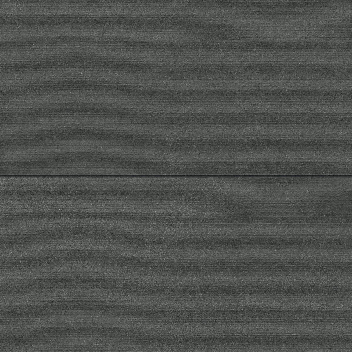 Palmer 24x48 chiseled porcelain tile in Nero, showcasing a textured charcoal surface with subtle variations for modern interior styles.