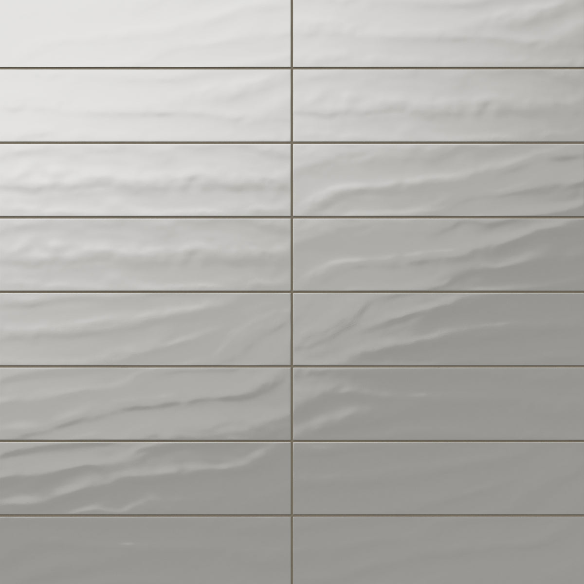 Palmer 6x24 glossy porcelain tile in smoke, featuring a sleek grey finish for a refined, contemporary appeal.
