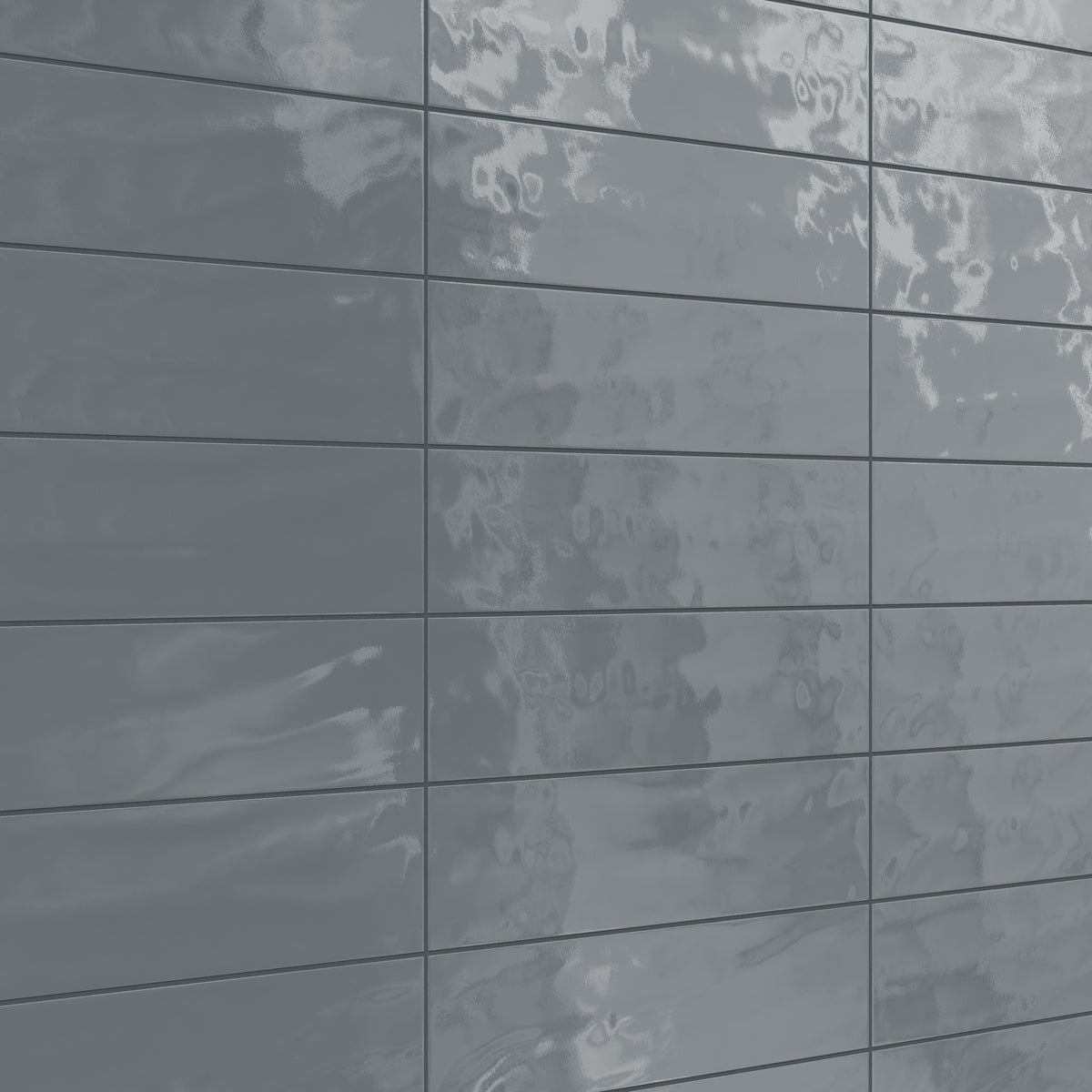 Palmer 6 x 24 Glossy Porcelain Tile in Blue Grey