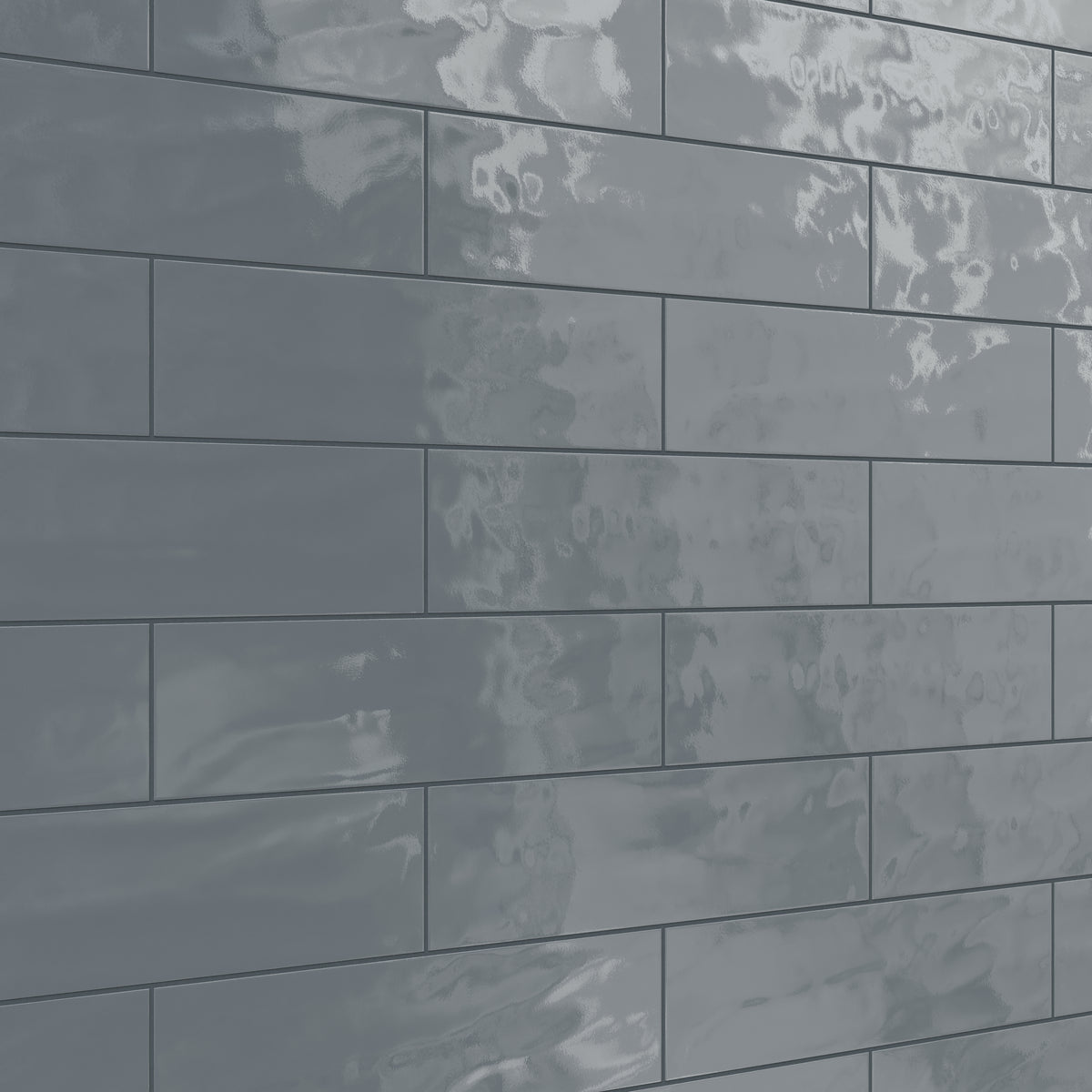 Palmer 6 x 24 Glossy Porcelain Tile in Blue Grey